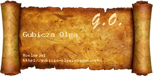 Gubicza Olga névjegykártya